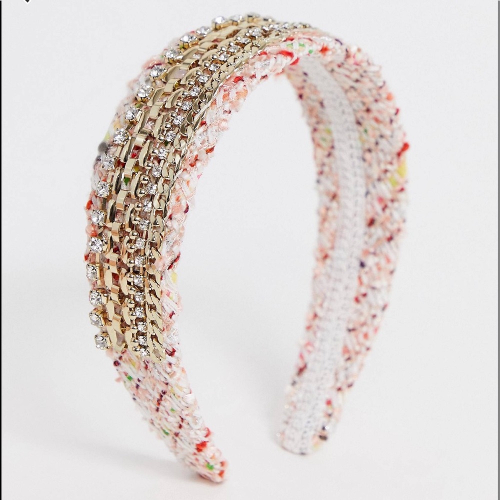 River Island Tweed Chain Headband